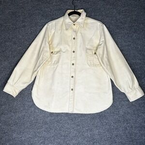 Vintage Woolrich Flannel Chamois Work Shirt Mens Button Up Canvas Size Xl